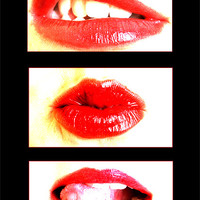 Buy canvas prints of retro lips by Kerryann Logan