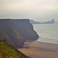 Buy canvas prints of Picture of Rhossili bay beach!  by Nadeesha Jayamanne