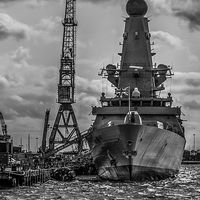 Buy canvas prints of  The Destroyer - HMS Diamond by Jon Mills