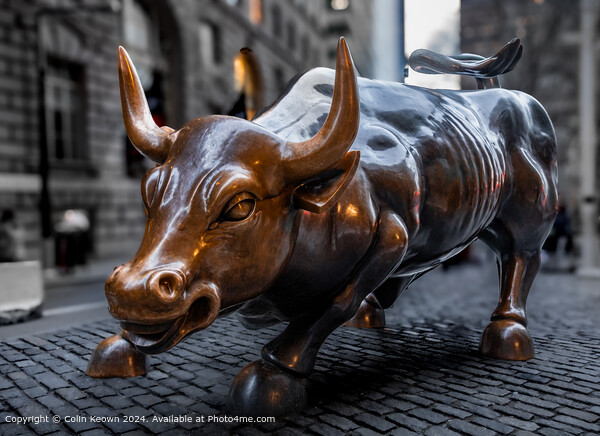 The Iconic, New York, Charging Bull. A bronze sculpture by artist Arturo Di Modica. Picture Board by Colin Keown