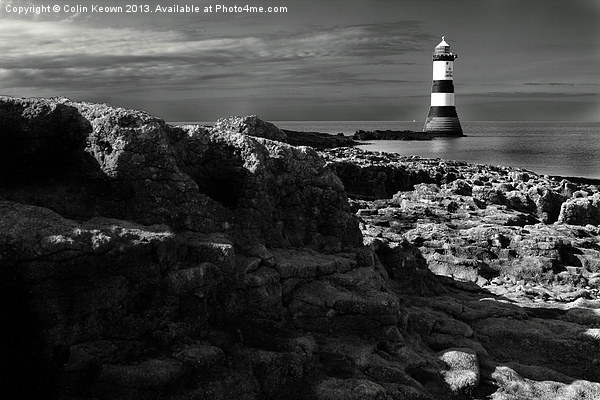 Trwyn Du Lighthouse Picture Board by Colin Keown