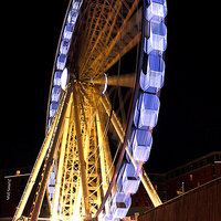 Buy canvas prints of  Liverpool Wheel at Night by Colin Keown