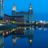 Buy canvas prints of Liver Buildings from Princes Dock by Colin Keown