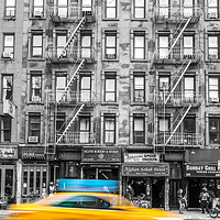 Buy canvas prints of Yellow Cab, Hell's Kitchen by Colin Keown