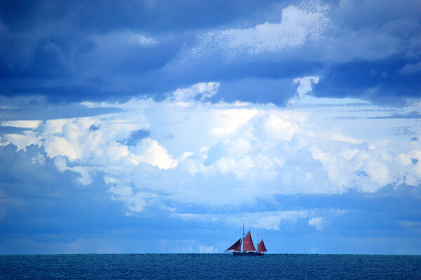 Red Sail Skyscape Picture Board by Bryan 4Pics