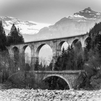 Buy canvas prints of Bridges in the Alps by Jan Venter