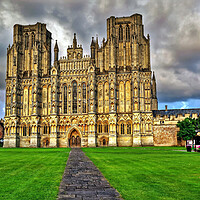 Buy canvas prints of West Front Wells Cathedral Wells Somerset by austin APPLEBY