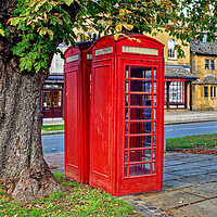 Buy canvas prints of Broadway Telephone Boxes Cotswolds Worcestershire by austin APPLEBY