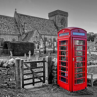 Buy canvas prints of Snowshill Red Telephone Box Cotswolds by austin APPLEBY