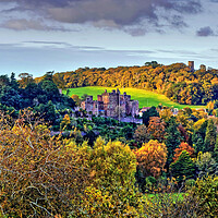 Buy canvas prints of Autumn Dunster Castle and Conygar Tower by austin APPLEBY