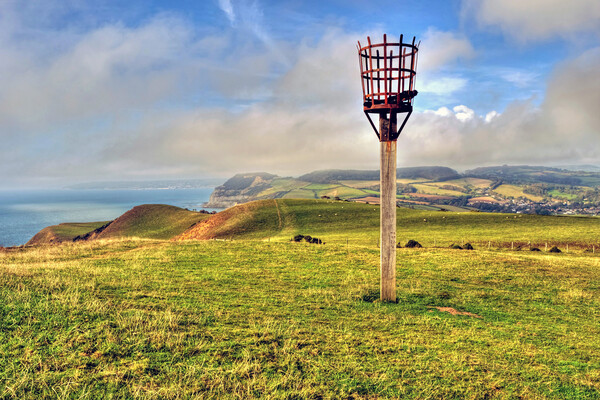 Thorncombe Beacon and Golden Cap Dorset Picture Board by austin APPLEBY