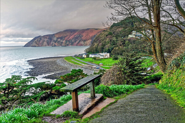 Lynmouth and Countisbury Hill Exmoor Picture Board by austin APPLEBY