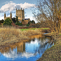 Buy canvas prints of Tewkesbury Abbey Reflections Gloucestershire by austin APPLEBY
