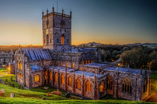 St Davids Cathedral Wales Picture Board by austin APPLEBY