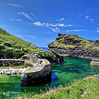 Buy canvas prints of Boscastle Harbour Cornwall by austin APPLEBY