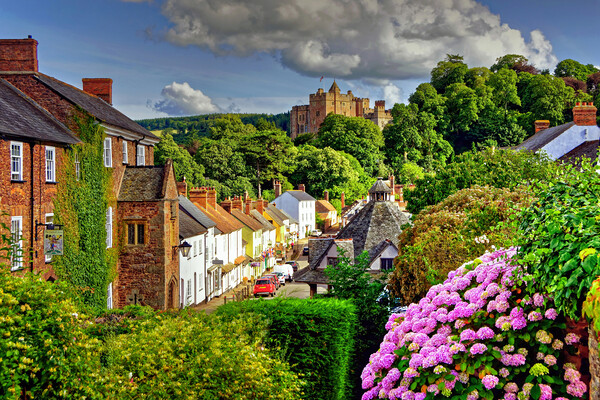 Dunster Castle and Village Somerset Picture Board by austin APPLEBY