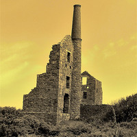 Buy canvas prints of SEPIA CARN GALVER MINE CORNWALL by austin APPLEBY
