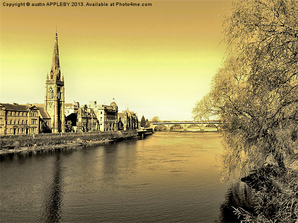 SEPIA  TAY STREET PERTH SCOTLAND Picture Board by austin APPLEBY