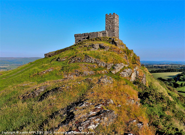 ST MICHAEL DE RUPE CHURCH BRENTOR Picture Board by austin APPLEBY