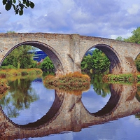 Buy canvas prints of  Old Stirling Bridge Reflections by austin APPLEBY
