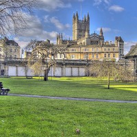Buy canvas prints of  Bath Abbey from Parade Gardens by austin APPLEBY