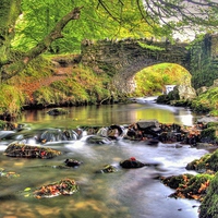 Buy canvas prints of  Robber's Bridge Doone Valley Exmoor by austin APPLEBY