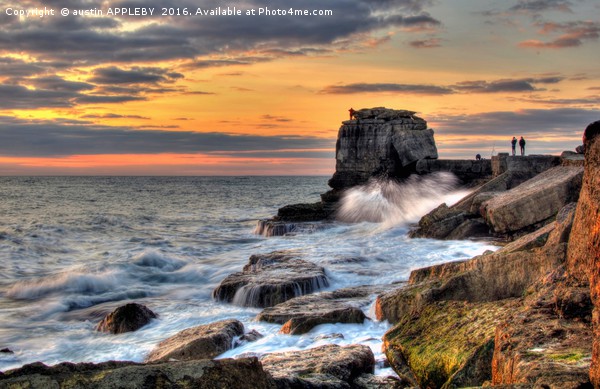 Anglers at Pulpit Rock Portland Picture Board by austin APPLEBY