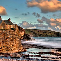 Buy canvas prints of Wembury Beach And Clouds by austin APPLEBY