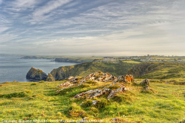 Above Mullion Cove Picture Board by austin APPLEBY