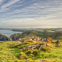 Buy canvas prints of Above Mullion Cove by austin APPLEBY