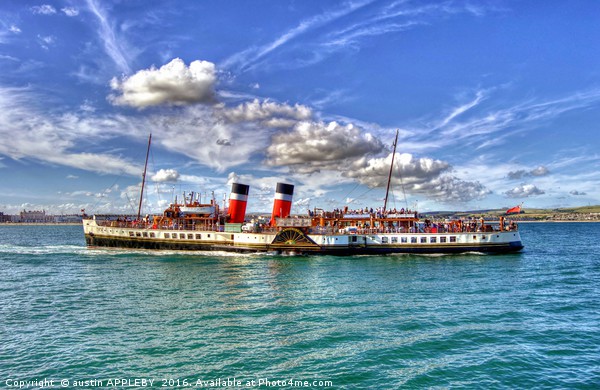 Paddle Steamer Waverley At Weymouth Picture Board by austin APPLEBY