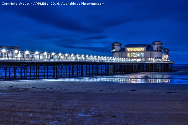 Weston Super Mare Pier At Night Picture Board by austin APPLEBY
