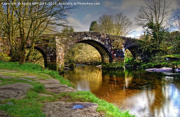 Hexworthy Bridge Dartmoor Picture Board by austin APPLEBY