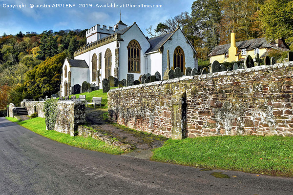 Selworthy Church Exmoor Picture Board by austin APPLEBY
