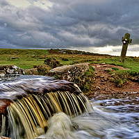 Buy canvas prints of Windy Post Dartmoor storm clouds by austin APPLEBY