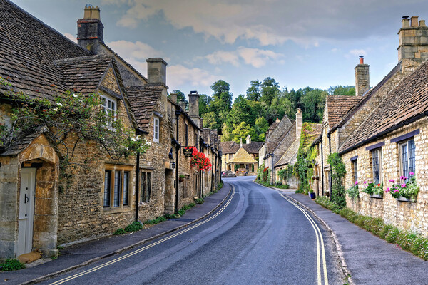 Castle Combe Village Cotswolds Wiltshire Picture Board by austin APPLEBY