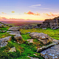 Buy canvas prints of Pil Tor Dartmoor Sunset  by austin APPLEBY