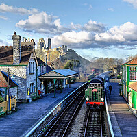 Buy canvas prints of Santa Special At Corfe Castle Station by austin APPLEBY