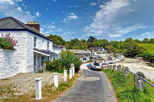 Helford Passage Village Cornwall Picture Board by austin APPLEBY