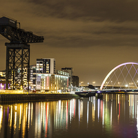 Buy canvas prints of  Clydeside By Night by Alex Millar