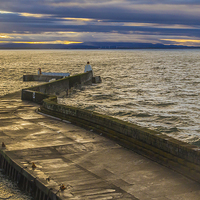 Buy canvas prints of  Burghead Harbour Wall by Alex Millar
