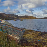 Buy canvas prints of  Wreck By The Loch  by Alex Millar