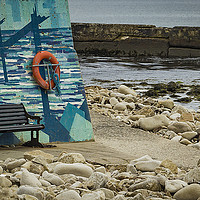 Buy canvas prints of Lossiemouth Painted Wall by Alex Millar
