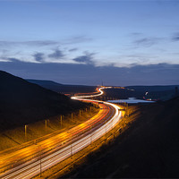 Buy canvas prints of Saddleworth Light Trail by Dean House