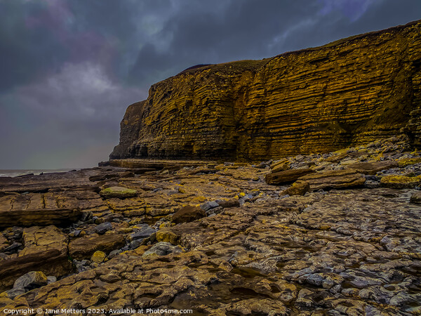 Dunraven Bay Cliffs  Picture Board by Jane Metters