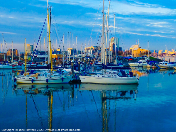 The Marina in Penarth Picture Board by Jane Metters