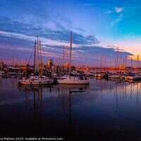 Buy canvas prints of Sun Setting over the Marina  by Jane Metters