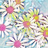 Buy canvas prints of Daisies in Pastel Shades by Jane Metters
