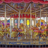 Buy canvas prints of The Colourful Carousel  by Jane Metters