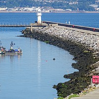 Buy canvas prints of Breakwater and Lighthouse Brixham by Jane Metters
